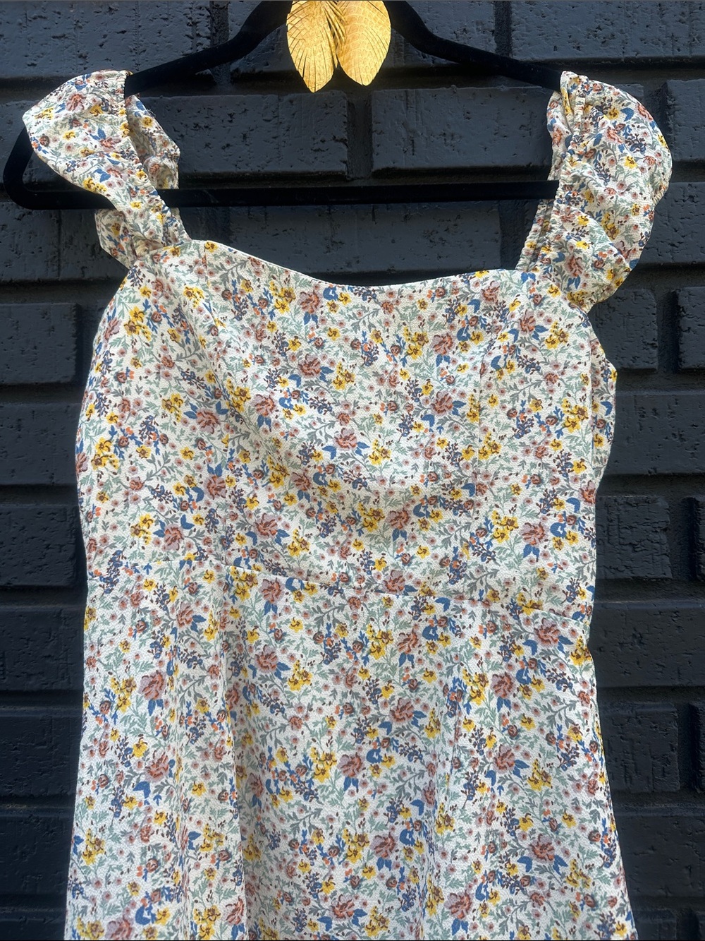 French Connection Floral Ruffle-Strap Camisole - White, Blue, Yellow, Pink